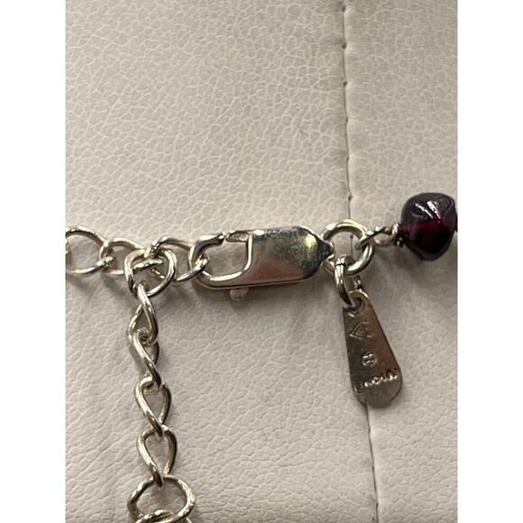 SILPADA Retired Sterling Silver 925 Garnet Beads Station Chain Necklace N1053 - Picture 3 of 7